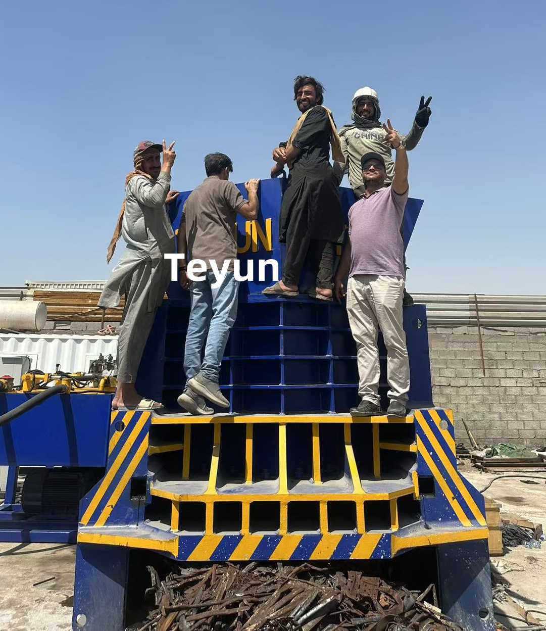 Engineer successfully install container shear in Dubai
